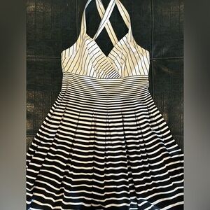 Calvin Klein Black & White Stripe Summer Dress - Size 12